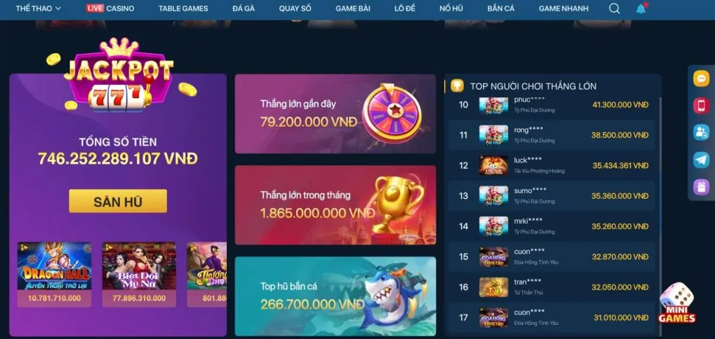Hình ảnh jackpot lũy tiến với số tiền thưởng khổng lồ